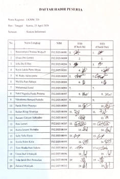 Absensi Day 1 Sistem Informasi